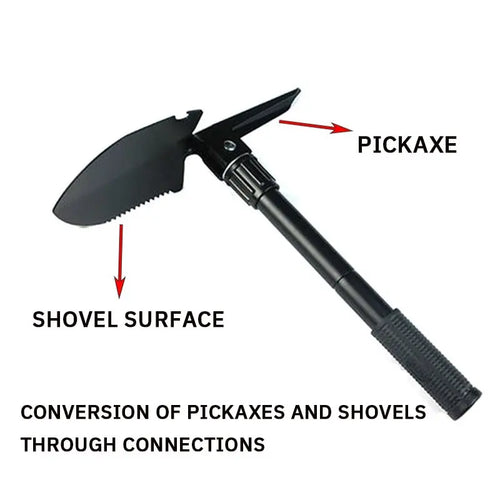 1-Piece Military Folding Engineer Shovel — Multifunctional Outdoor Spade