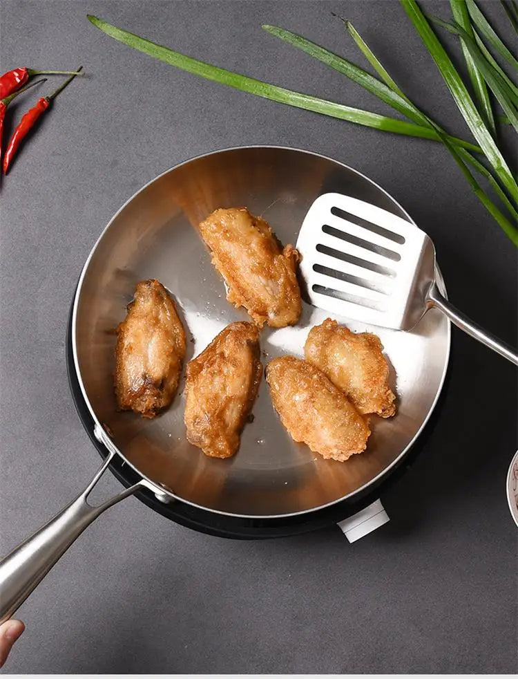 Profesjonell stekepanne i rustfritt 304-stål — 5-lags stål, 2MM tykk