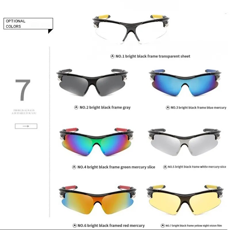 Windproof Cycling Glasses — UV Protection, Water Repellent Lens