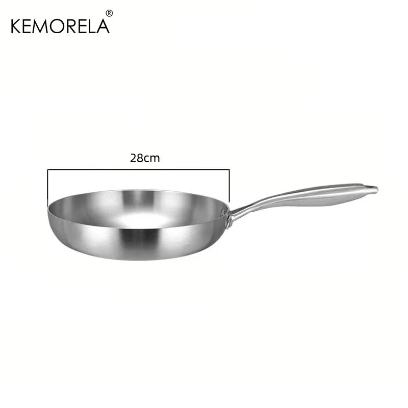 Profesjonell stekepanne i rustfritt 304-stål — 5-lags stål, 2MM tykk