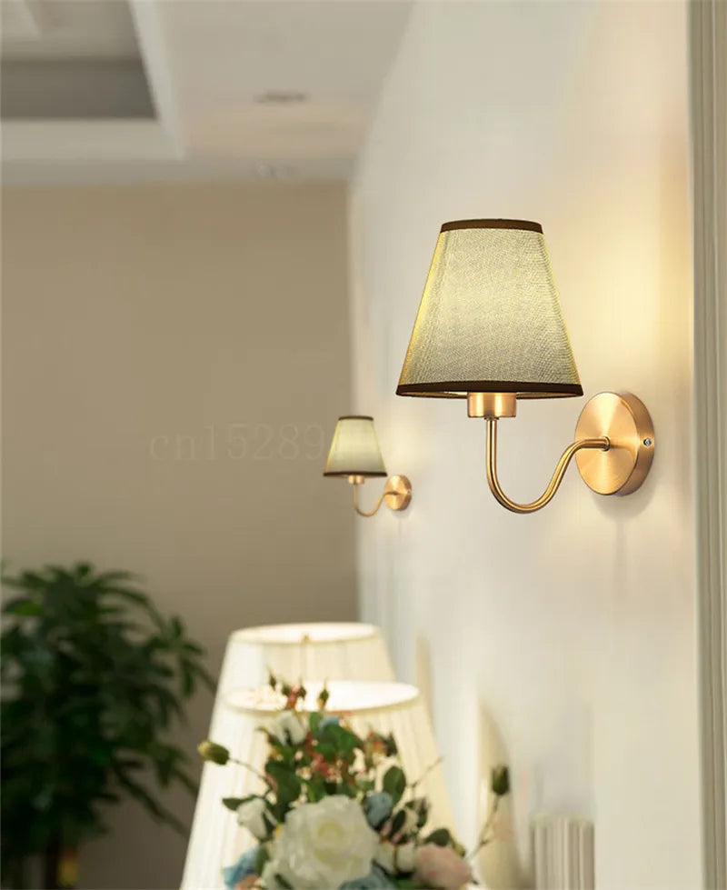 RusticGlow Wall Lamp — American Style Fabric Design