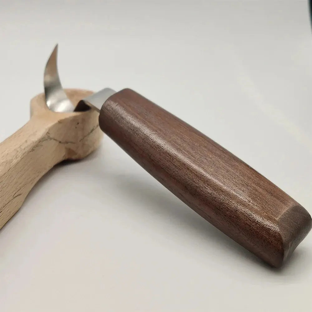 Kit de escultura e entalhe em madeira de 8 peças — facas, formões para colheres, limas de agulha