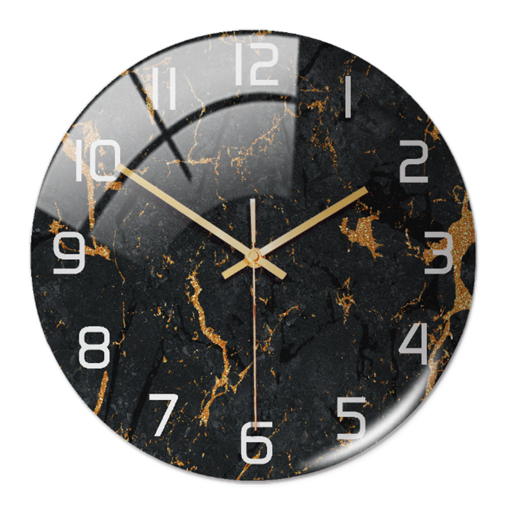 שעון קיר באפקט שיש MarbleTime — עיצוב עגול עכשווי