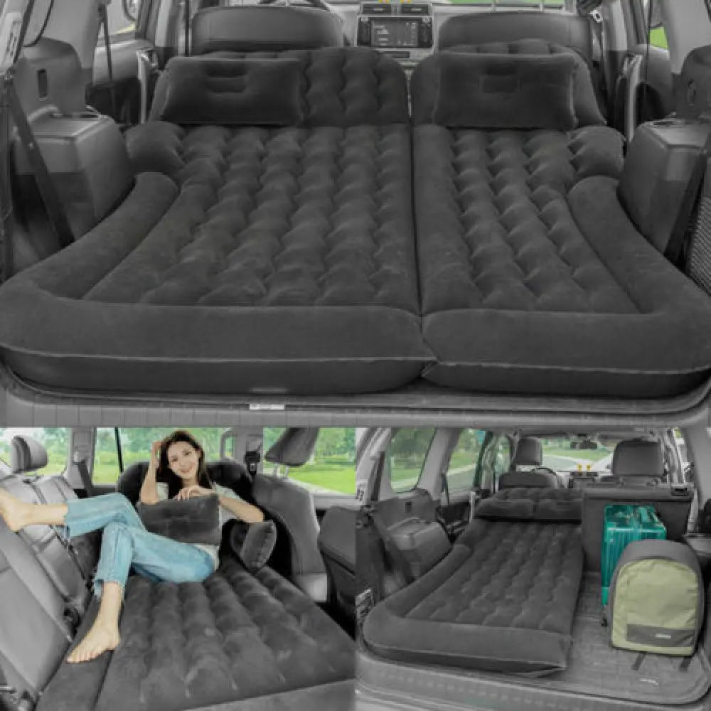 Portable SUV Inflatable Car Bed Mattress Pad – 2 Pillow Kit, Compact Storage Design