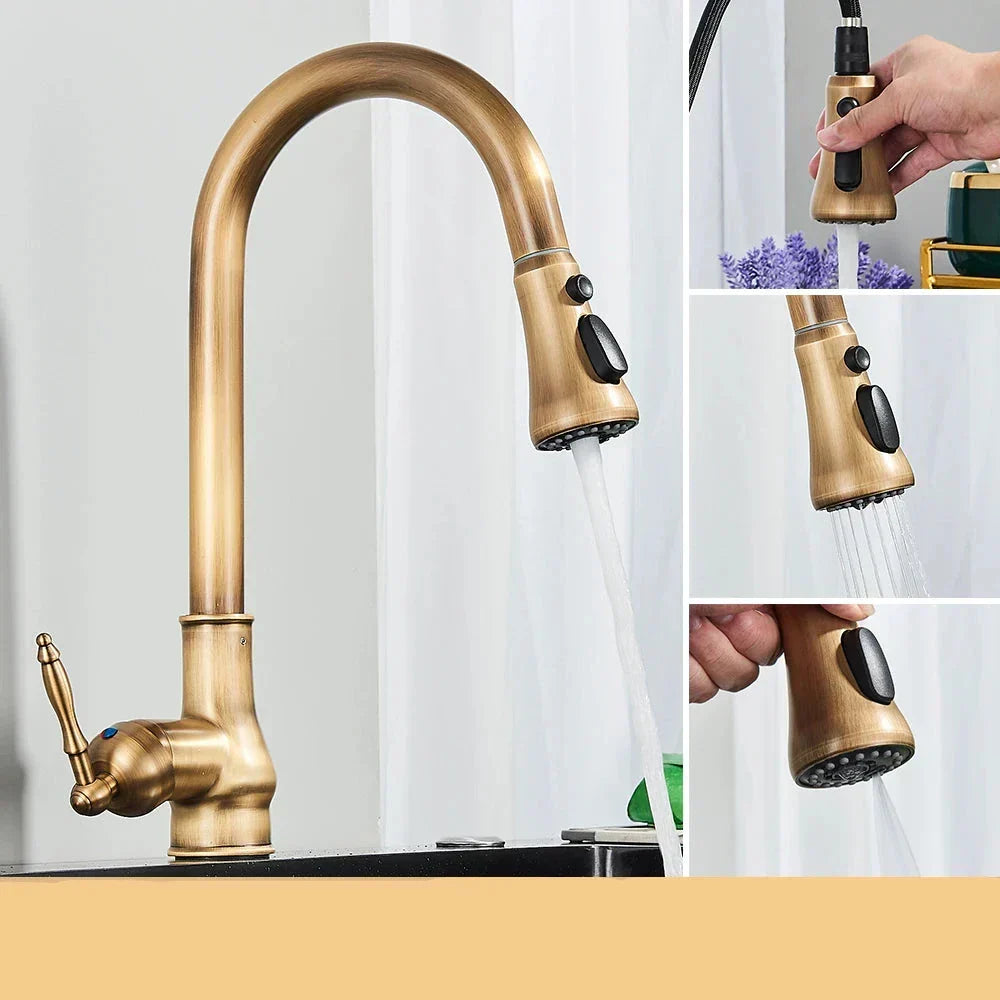 VintageTap Traditional Antique Brass Kitchen Faucet