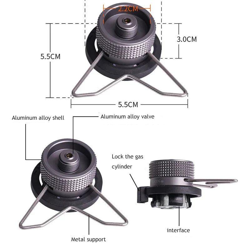 Butanadapter og holder for gassbeholder – Lindal-ventilutgang, 2024-gjenger for flasketilkobling
