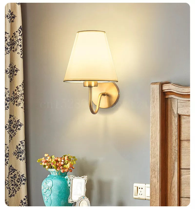RusticGlow Wall Lamp — American Style Fabric Design