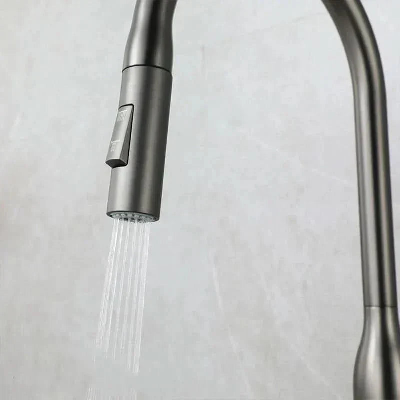 Brushed Stainless Steel Kitchen Faucet — Pull-Out Spray Head
