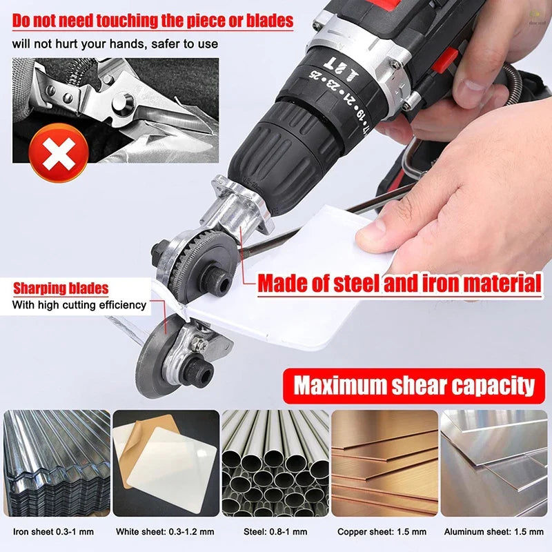 Double-Headed Sheet Metal Cutter — High-Speed Rotor Blades, Sharp Cutting Edge, Fast Cutting Performance