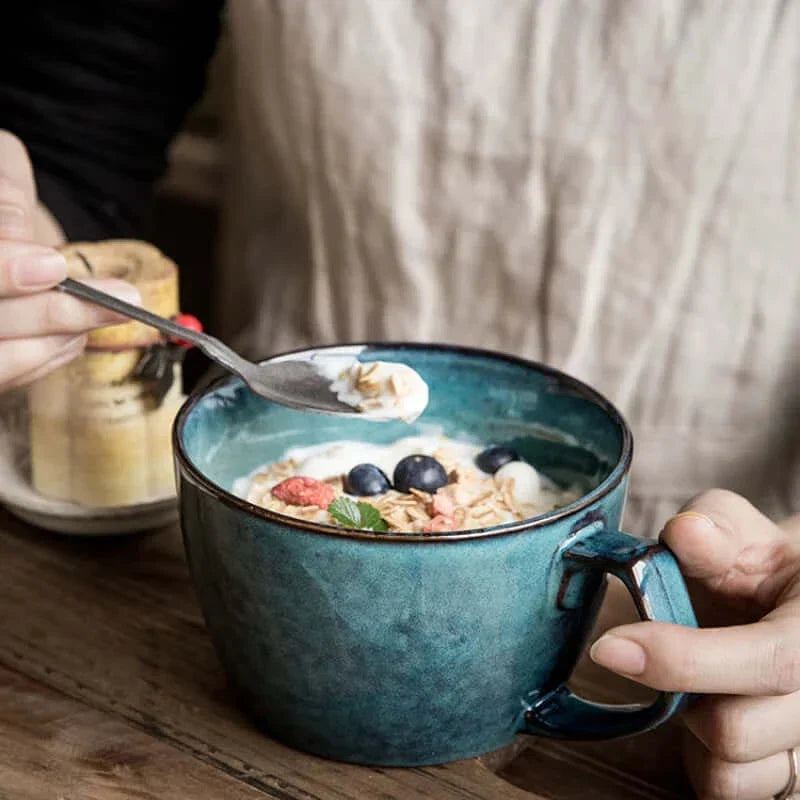 Ekstra stort kaffekrus på 650ml – retrodesign med struktur