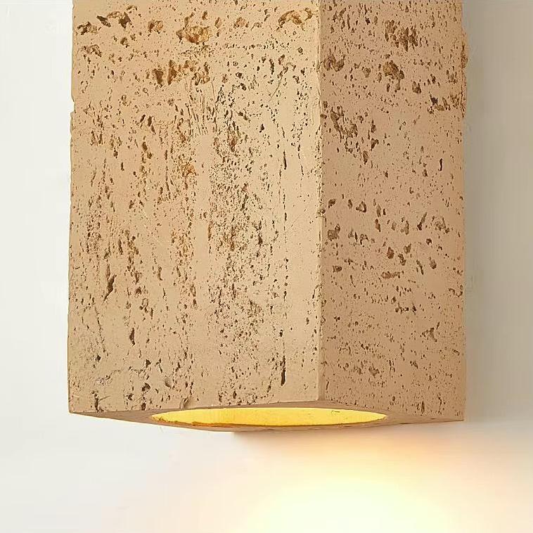 Lyra vegglampesett i sement, inspirert av midten av århundret – to LED-vegglamper, malt sementfinish