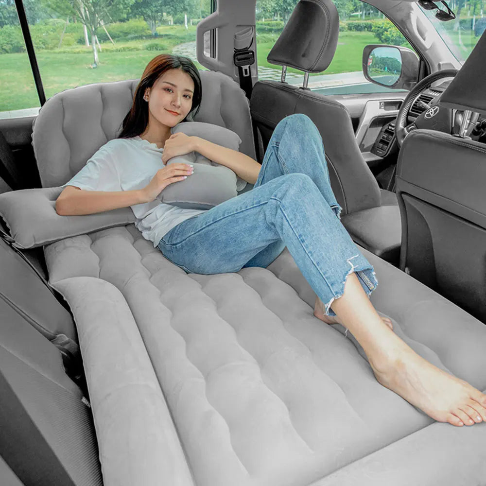 Portable SUV Inflatable Car Bed Mattress Pad – 2 Pillow Kit, Compact Storage Design