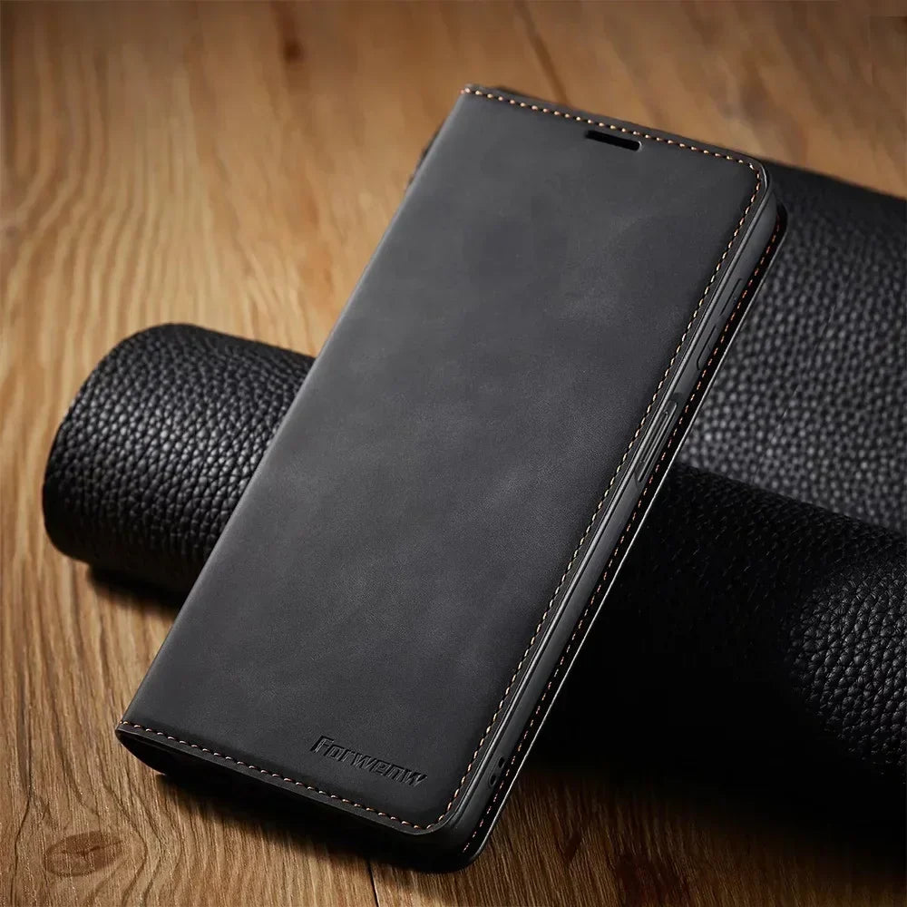 Samsung Magnetic Leather Case — Stylish Profile, Secure Magnetic Clasp