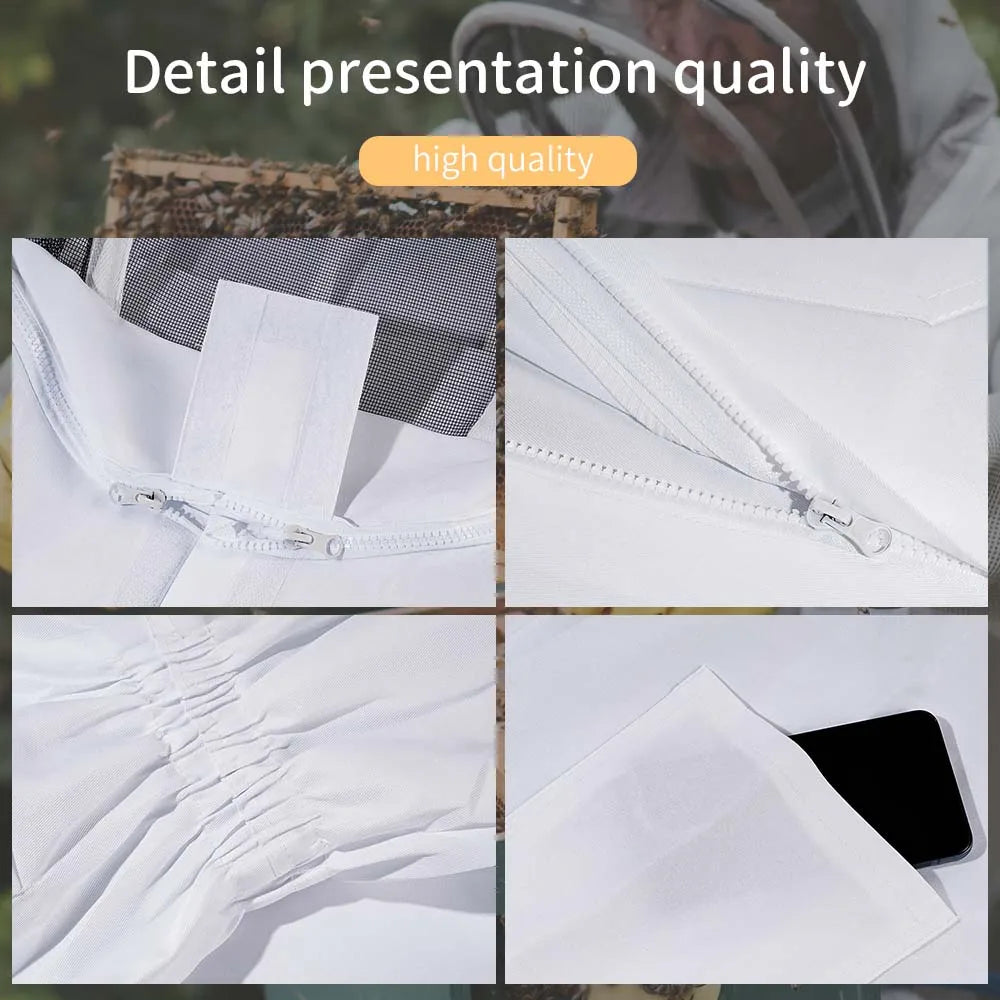 Professional Full-Body Beekeeping Suit — Integrated Veil, Unisex Kids Fit