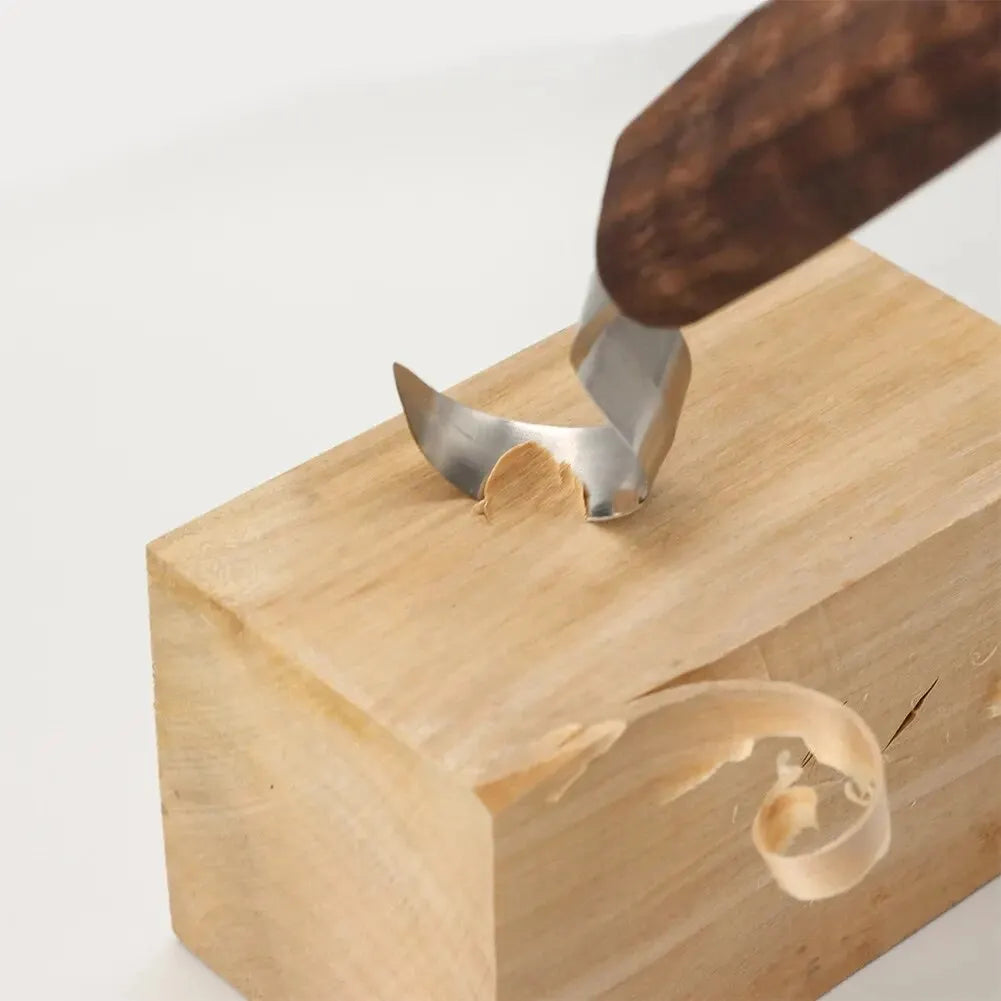 Kit de escultura e entalhe em madeira de 8 peças — facas, formões para colheres, limas de agulha