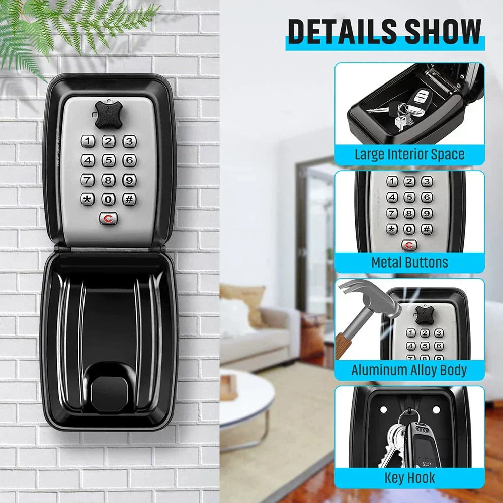 Wall Mounted Waterproof Key Box – Combination Code Entry Lock