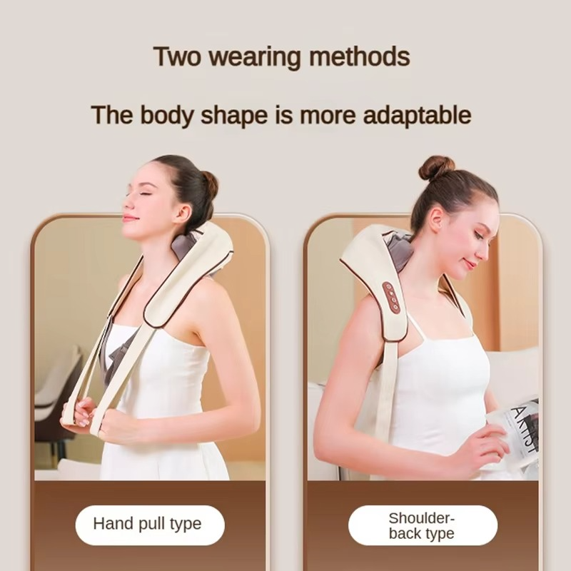 Masseur shiatsu du cou et des épaules pour tissus profonds — système chauffant intégré