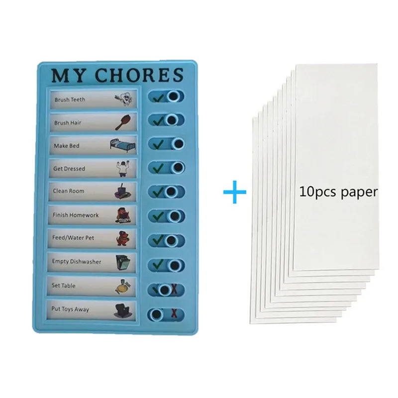Reusable Plastic Memo Board — My Chores Checklist Daily Planner for Kids