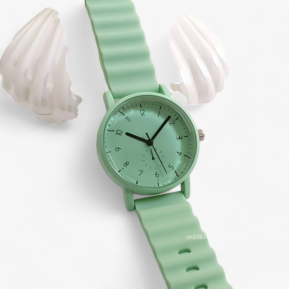 Relógio Mina Jelly — mostrador colorido de quartzo, bracelete elegante de silicone ondulado