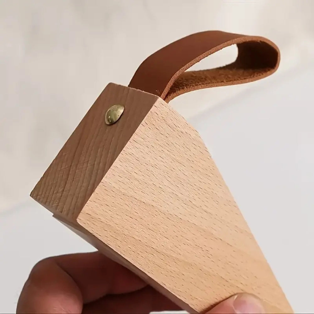 Houten deurstopper - antislipbasis, elegant ontwerp