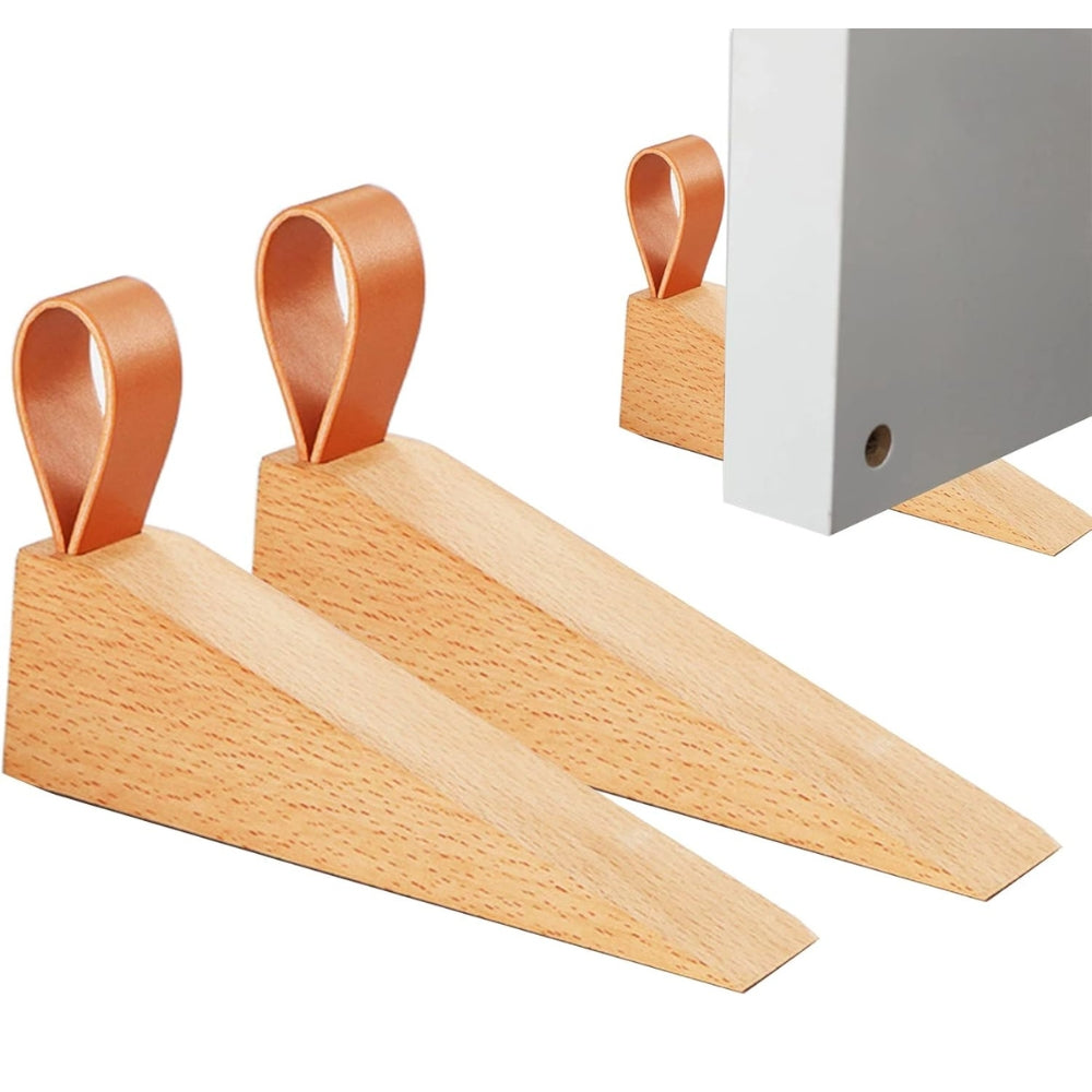 Houten deurstopper - antislipbasis, elegant ontwerp