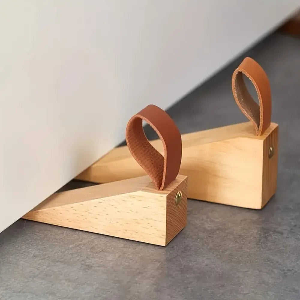 Houten deurstopper - antislipbasis, elegant ontwerp