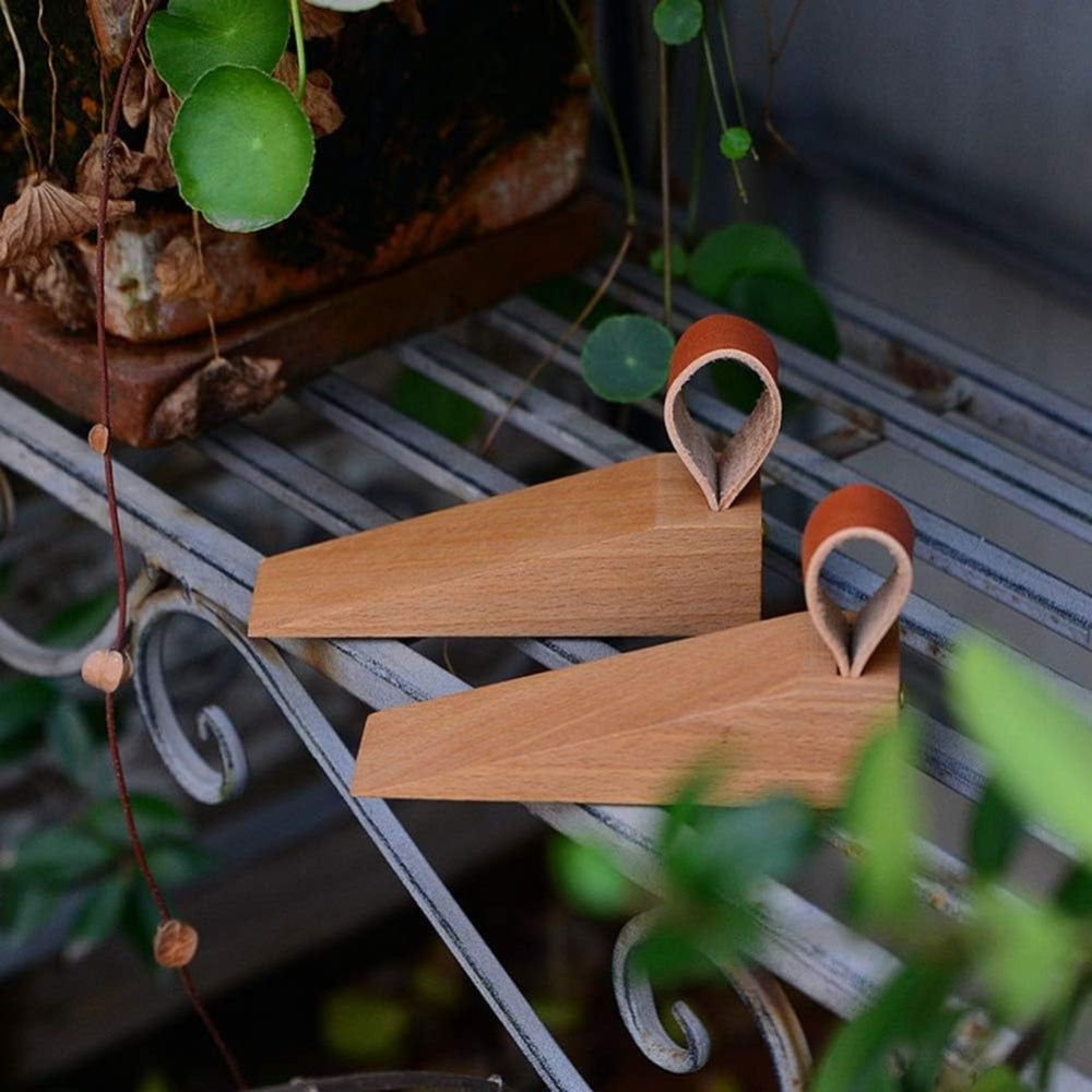 Houten deurstopper - antislipbasis, elegant ontwerp