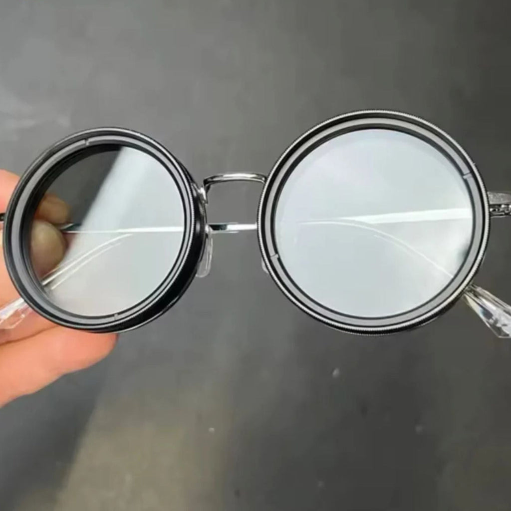 VisionRound 偏光太阳镜 – 可调光线滤镜，中性复古设计