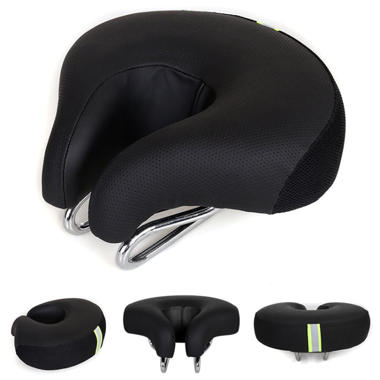 Noseless Mountain Bike Seat — Thick Soft Padding, Black, 20x18cm