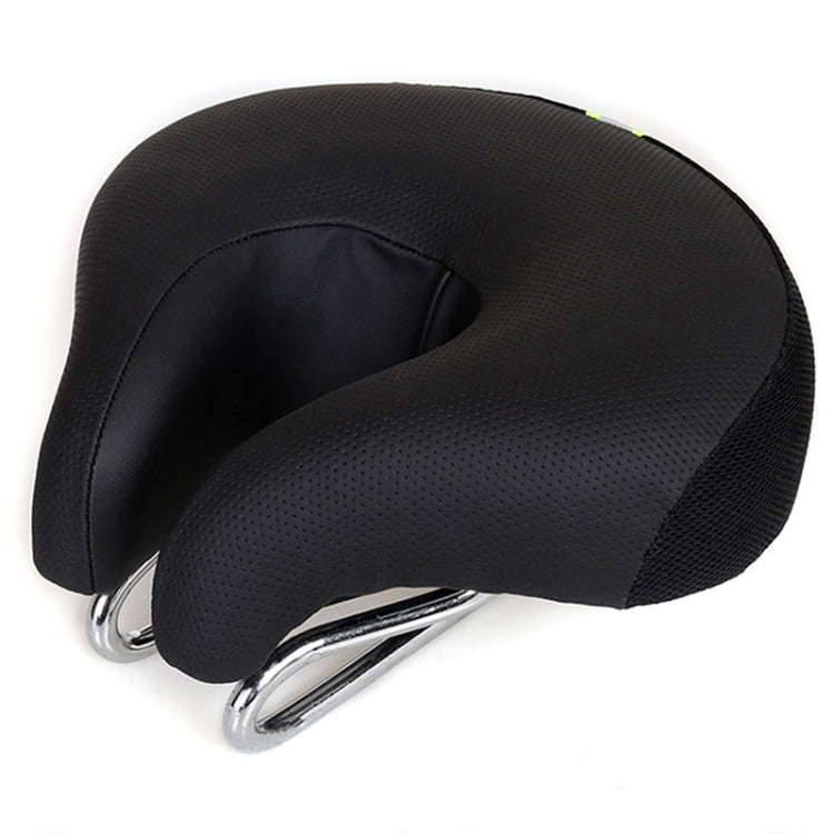 Noseless Mountain Bike Seat — Thick Soft Padding, Black, 20x18cm