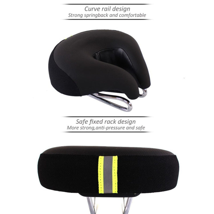 Noseless Mountain Bike Seat — Thick Soft Padding, Black, 20x18cm