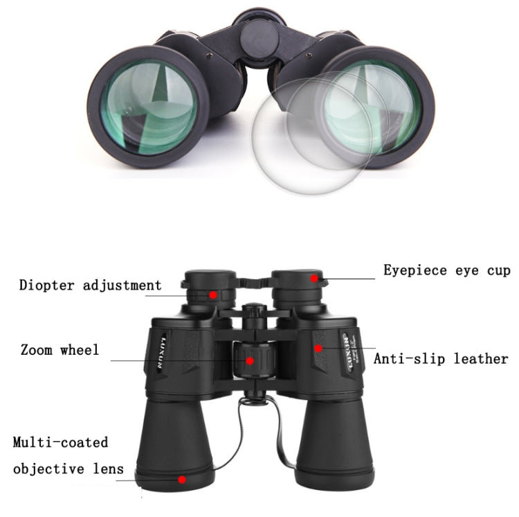 Luxun 20X50 Outdoor Binoculars — Black, Non-Infrared Low Light and Night Vision