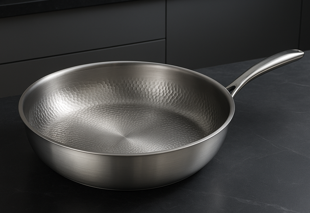Padella Titan premium – Titanio martellato non rivestito, compatibile con più piani cottura e con l'induzione