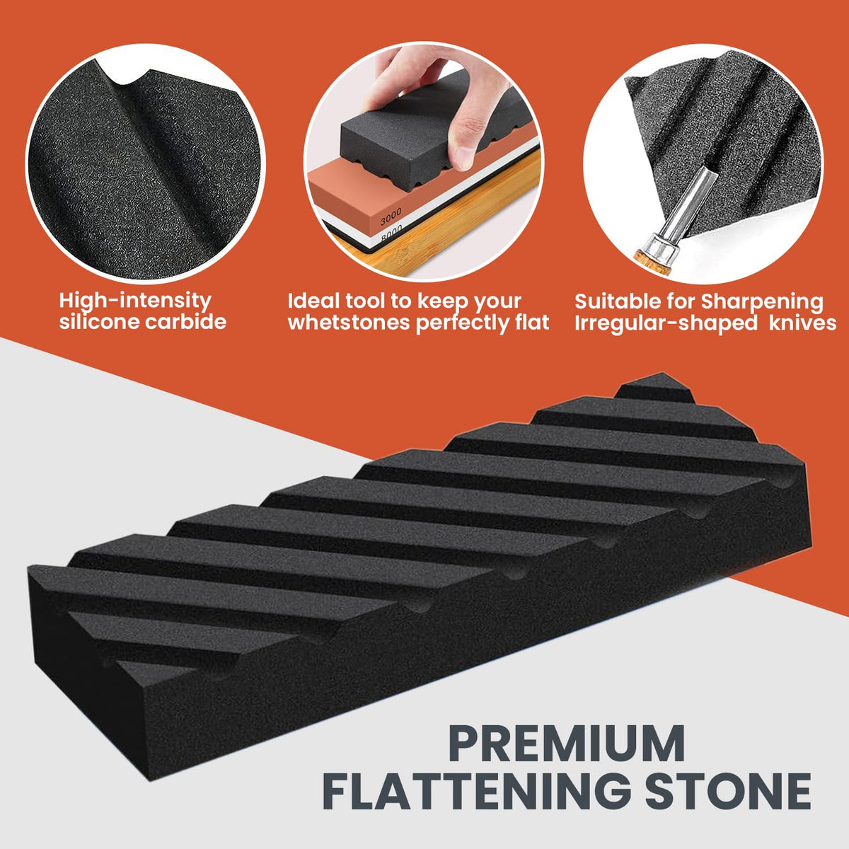 400/1000 & 3000/8000 Grit Whetstone Set — Dual Stones, Bamboo Base & Leather Strop