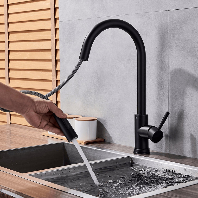 Rubinetto da cucina estraibile in ottone TouchTech – Miscelatore con sensore touchless e bocca flessibile