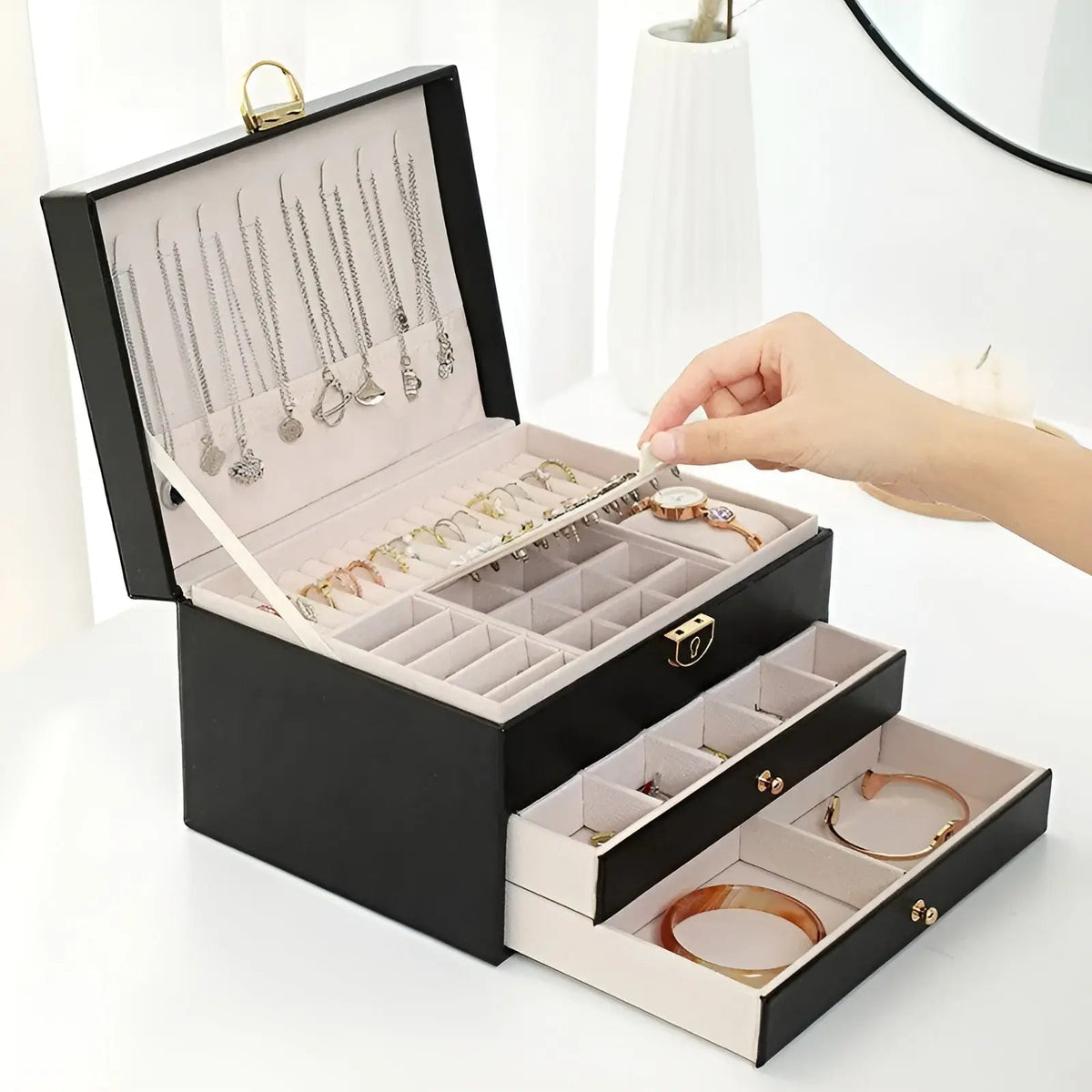 EleganceBox-ylellinen korurasia — monilokeroinen säilytysratkaisu