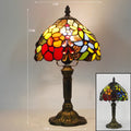 Lampada da scrivania Tiffany — Vetro colorato fatto a mano, base LED E27