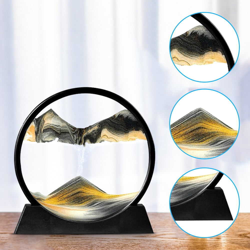Royaleva Moving Sand Art Sculpture — Animated LED Base, Calming Rotating Flow