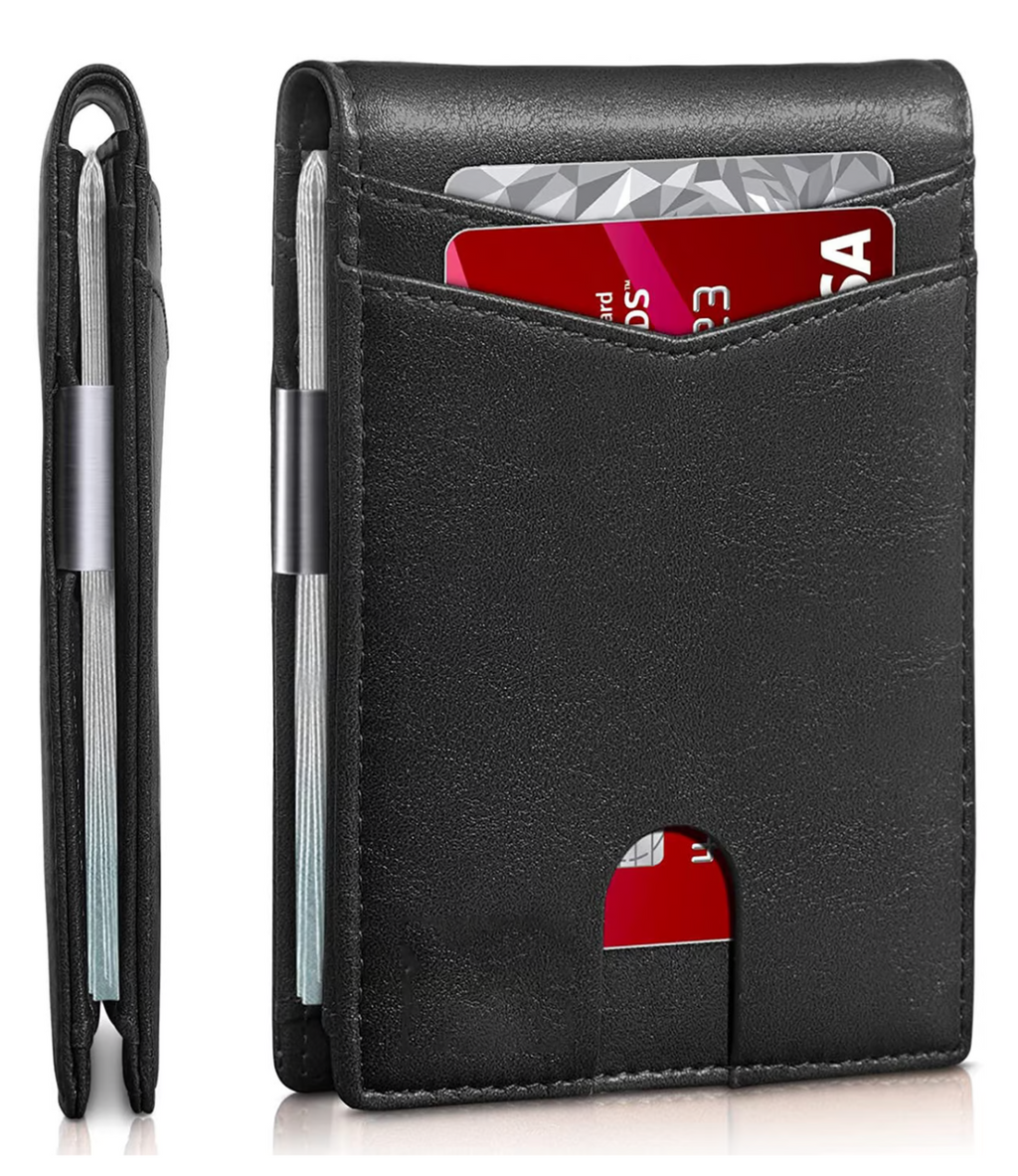 SafeSlim Compact & Secure RFID Leather Men's Wallet — Thin Profile