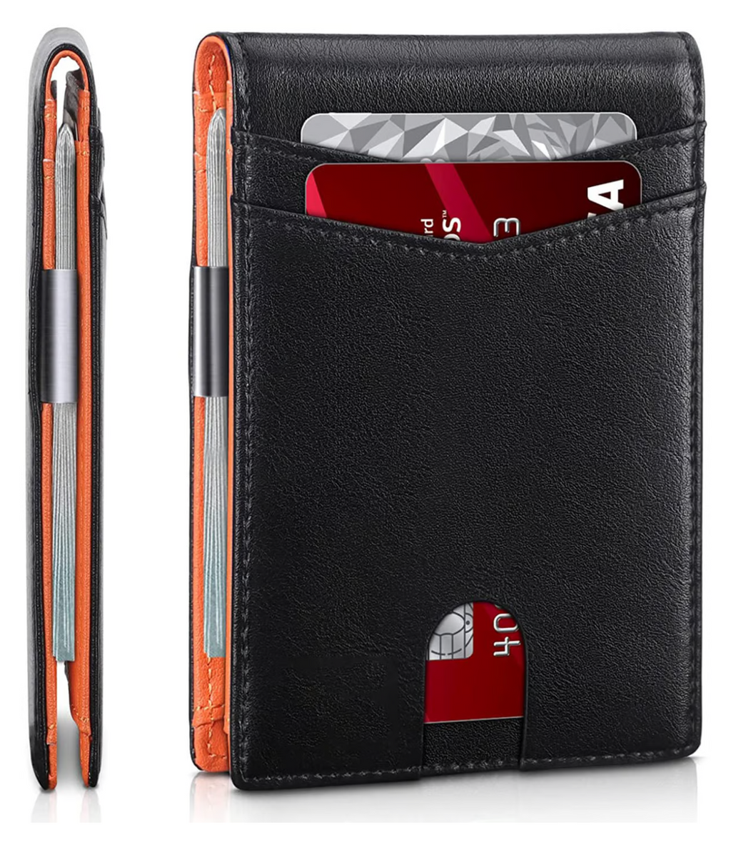 SafeSlim Compact & Secure RFID Leather Men's Wallet — Thin Profile