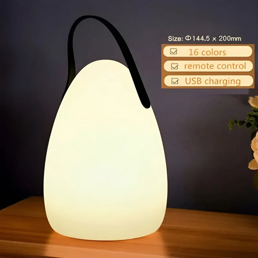 Bærbar vandtæt trådløs lampe — stemningslys med farveskift