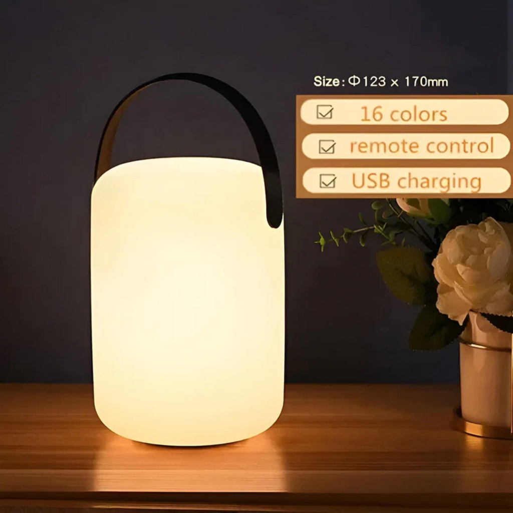 Bærbar vandtæt trådløs lampe — stemningslys med farveskift
