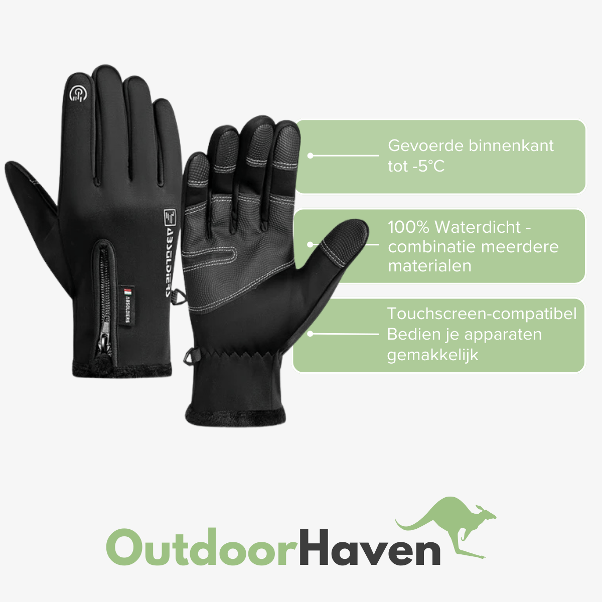Touchscreen Compatible Thermal Winter Gloves — Waterproof Construction