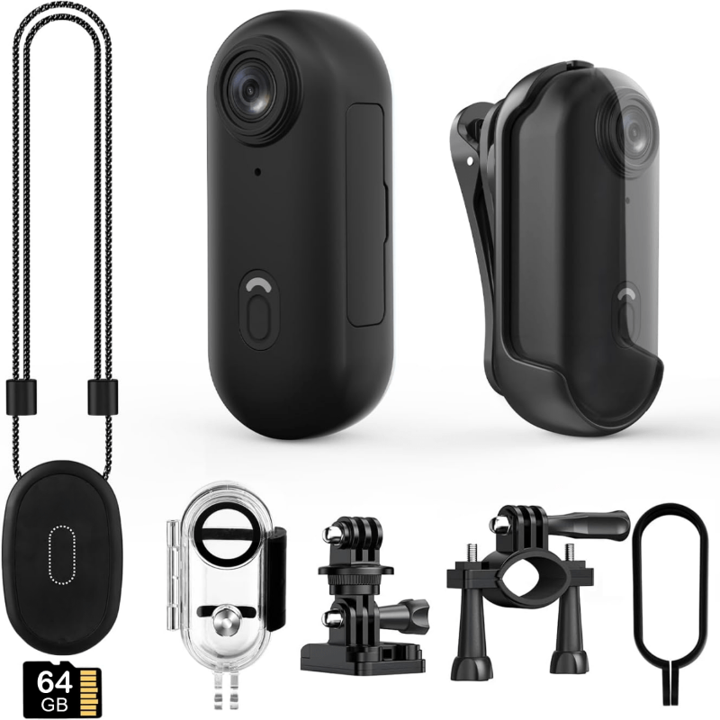 Dynamische 4K-Actionkamera — 64GB SD-Karte, wasserdichtes Gehäuse für 40m, Halterungen