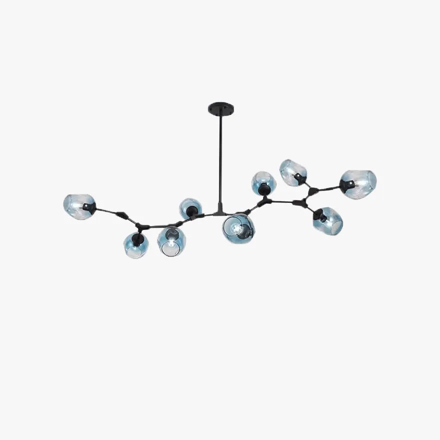 Candelabru Mid-Century din sticlă, cu bule și ramificații, pentru living, cu brațe reglabile | boxzora