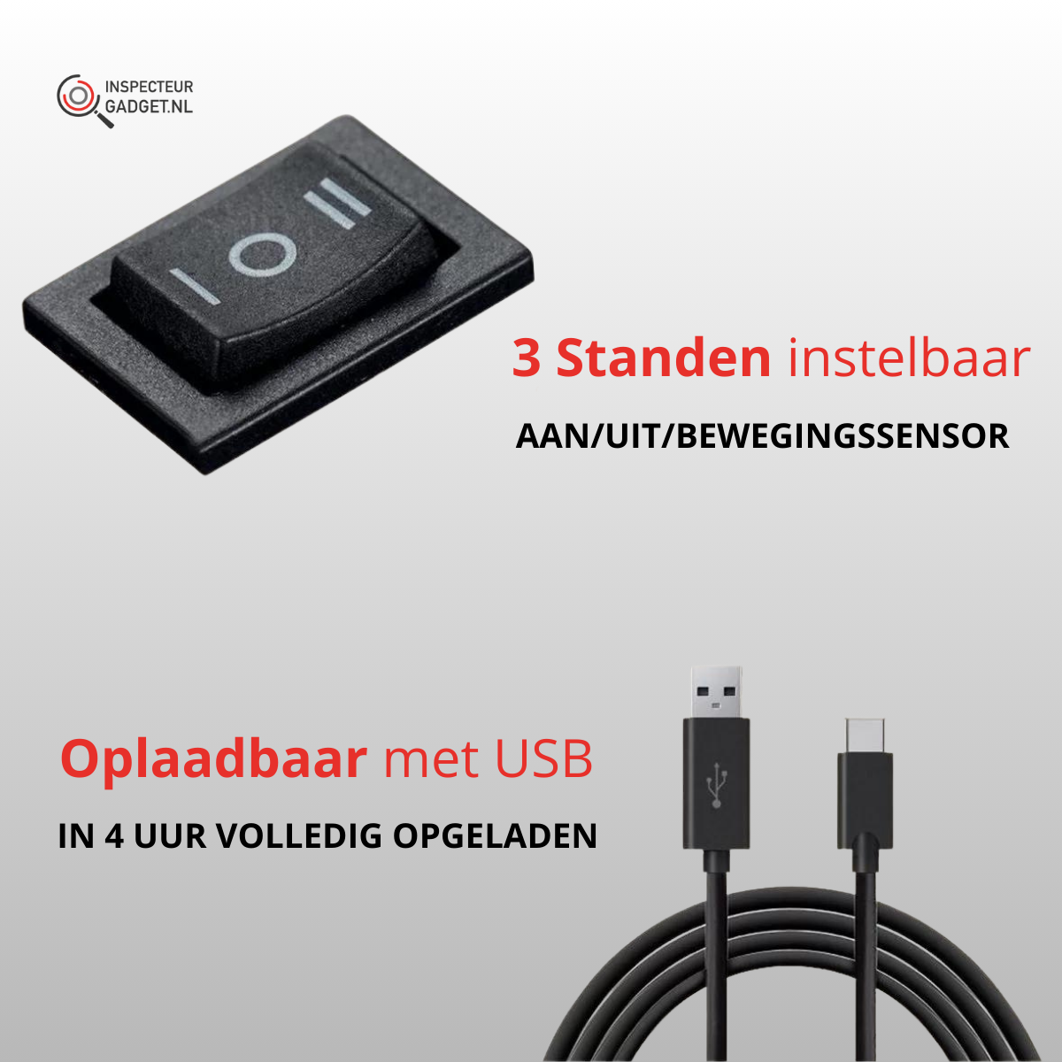 Lumina fali lámpa — vezeték nélküli, USB-ről tölthető fali világítás
