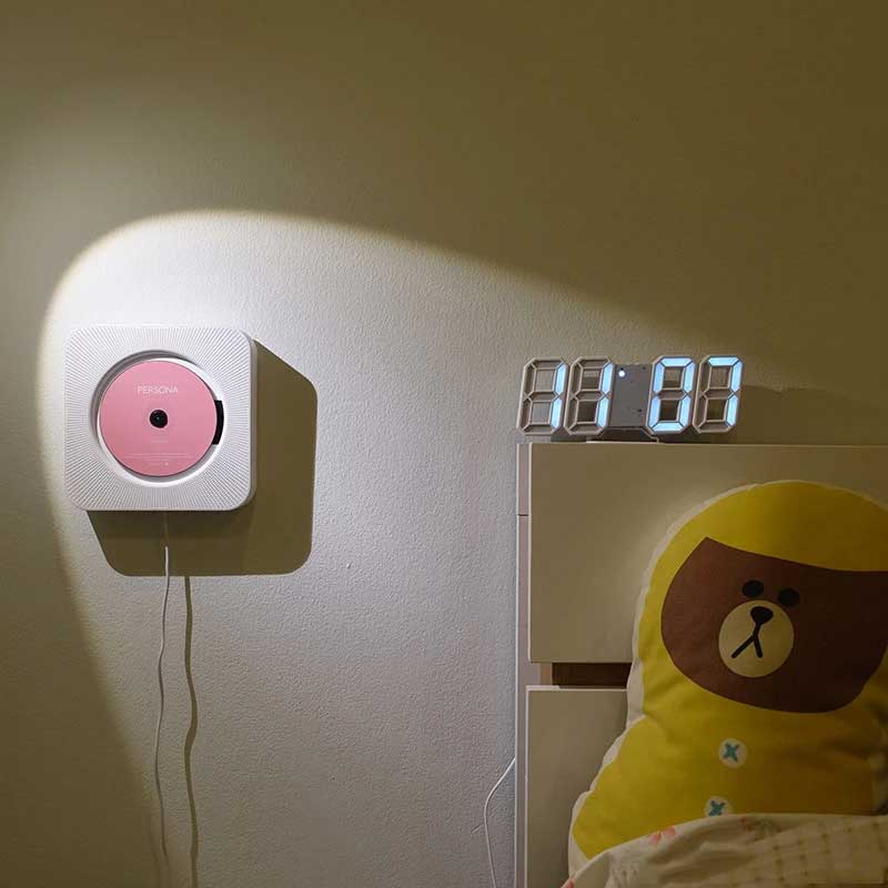 Przenośny odtwarzacz CD — dźwięk Bluetooth, wejście USB, radio FM, biały