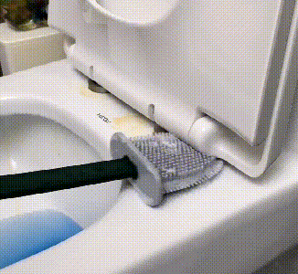 FlexiClean Toilet Brush — Antibacterial Silicone Design, Flexible Brush Head