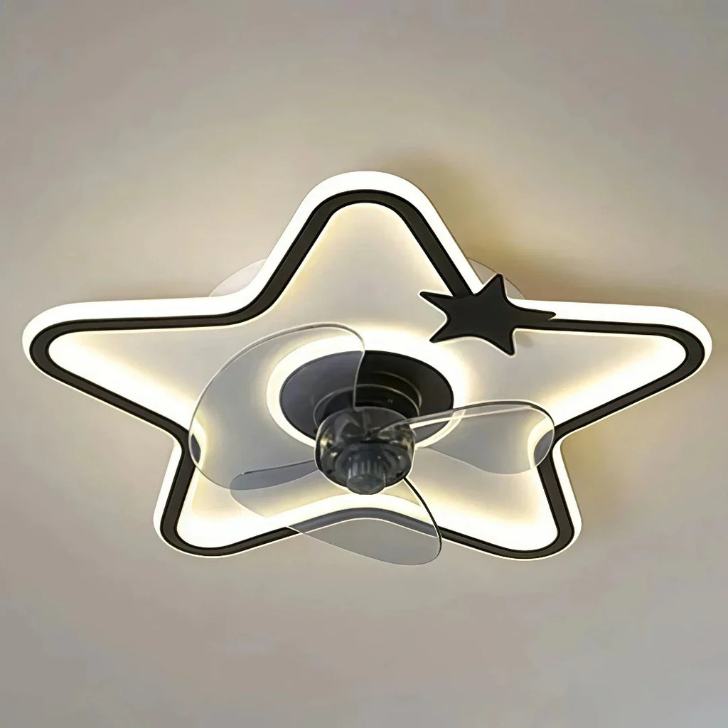 Ściemniana metalowa lampa sufitowa z wentylatorem do sypialni dziecięcej | boxzora