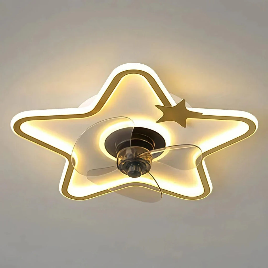 Ściemniana metalowa lampa sufitowa z wentylatorem do sypialni dziecięcej | boxzora